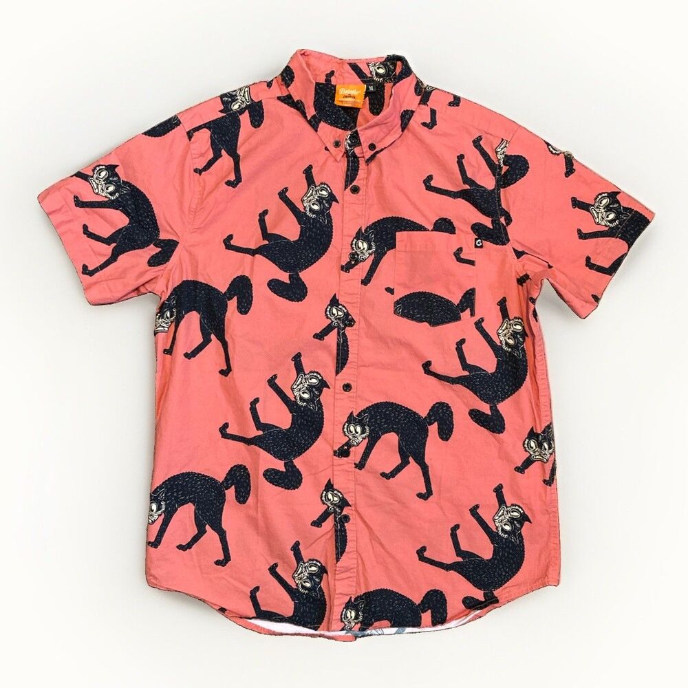 Beistle Creepy Co Shirt Mens Medium Halloween Scary Black Cat